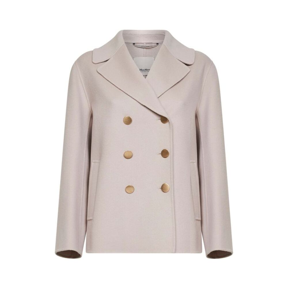 Max Mara S Women Beige Smmmargot Double-Breasted Pea-Style Jacket